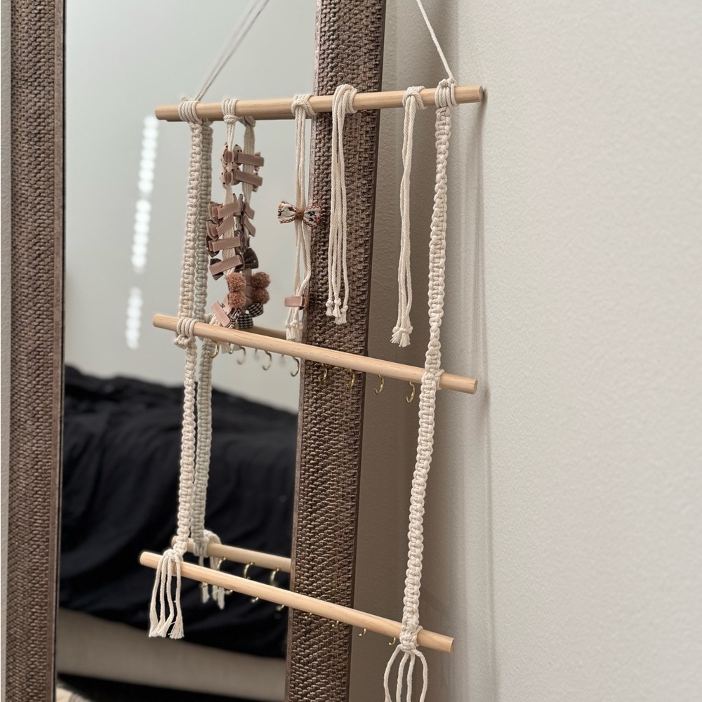 Handcrafted Macramé hair accessories  Organizer